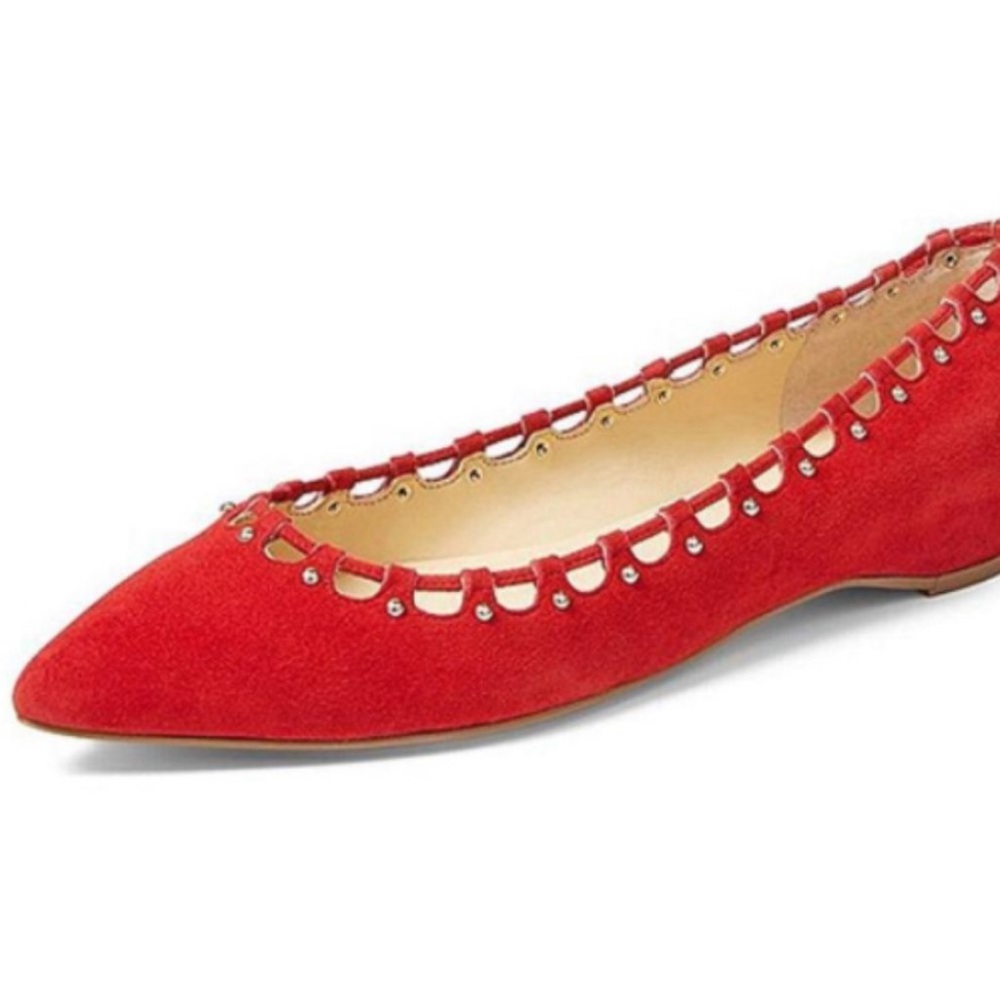 Ivanka Trump red suede flats